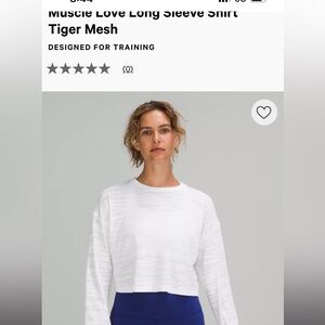 White Long Sleeve Lululemon Tiger Mesh Top
